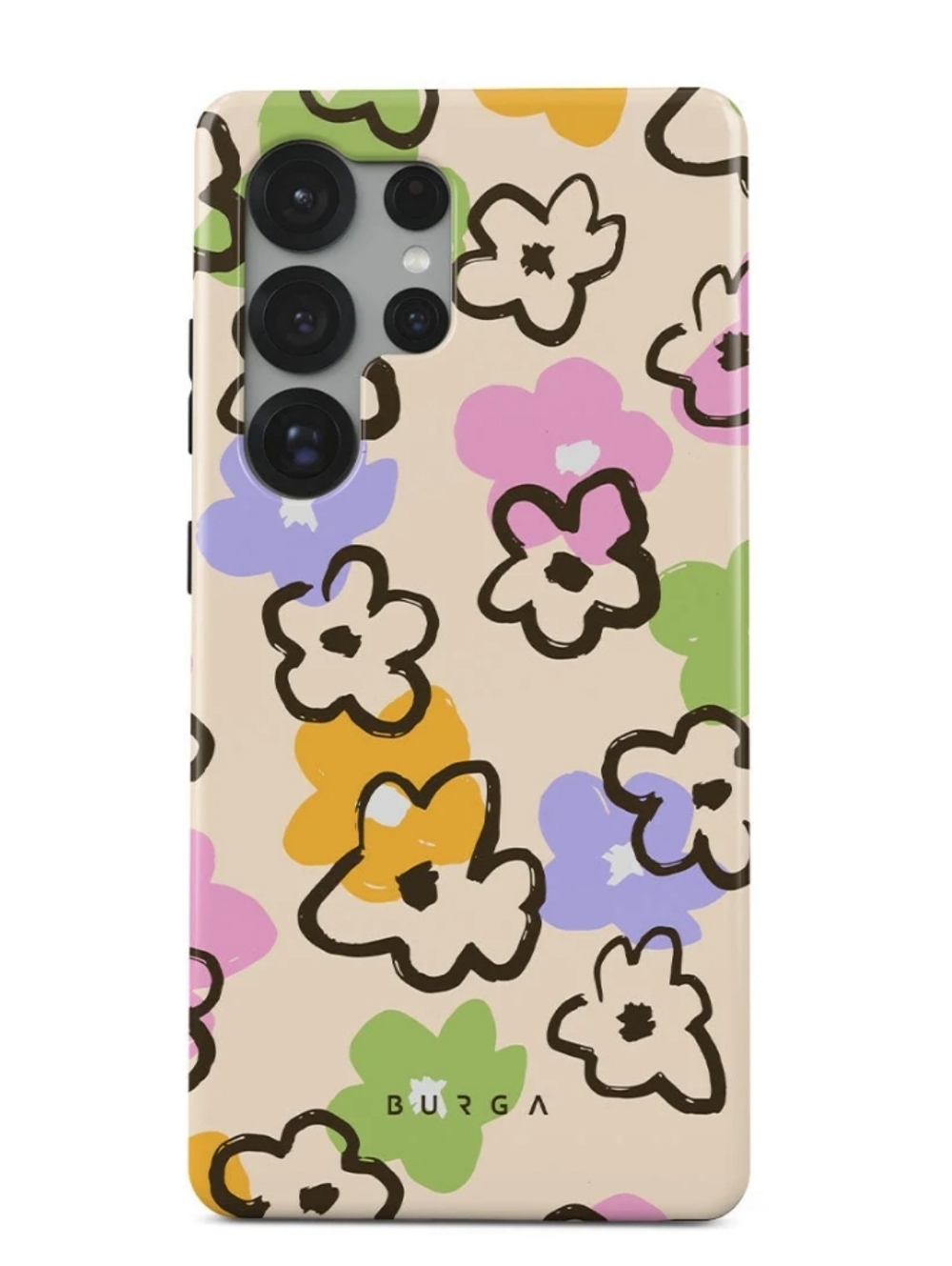 Burga Floral Protective Case for Samsung Galaxy - Beige Multi